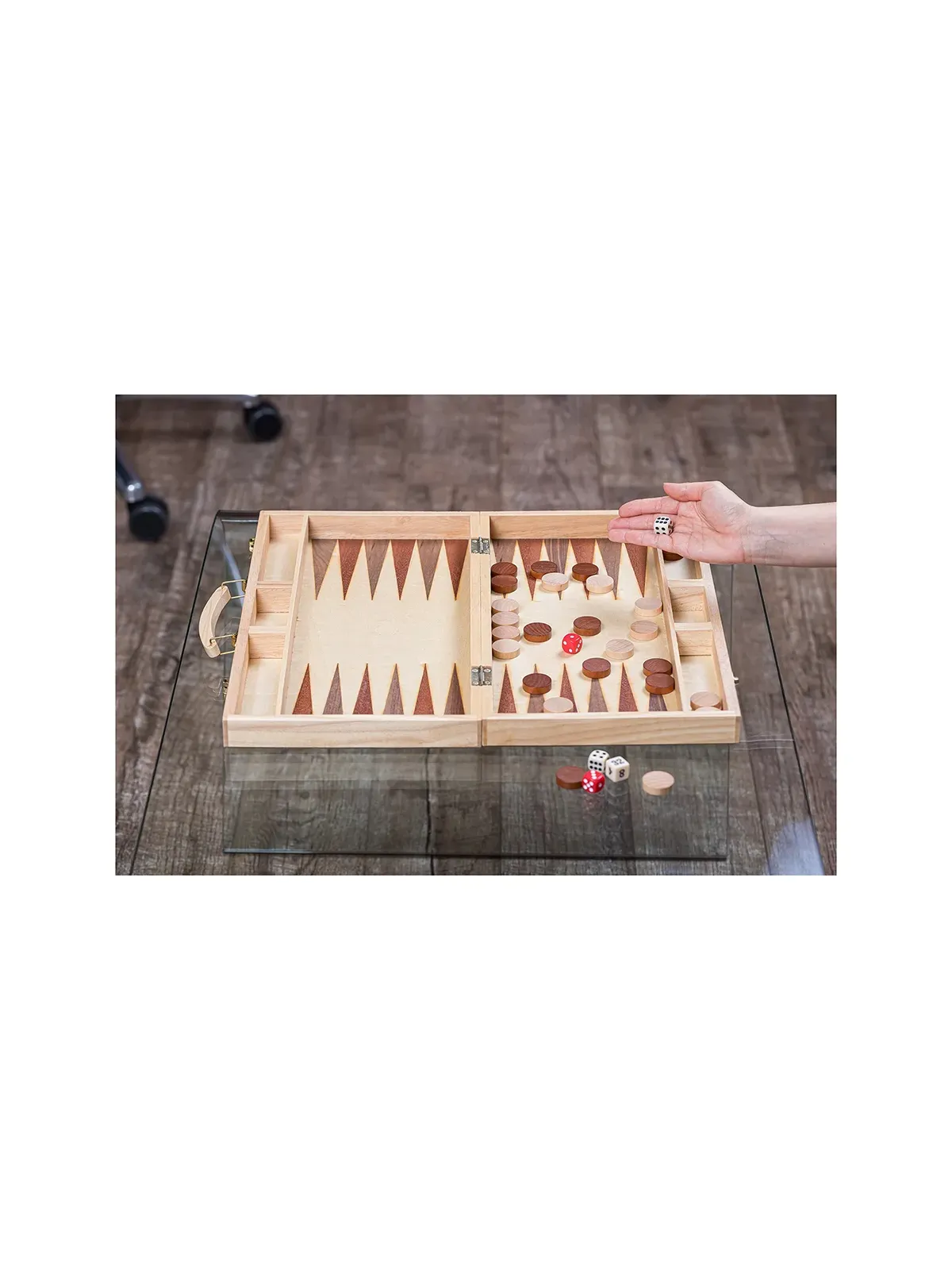 Backgammon 447 - Beech - Inlay - Online Shop - sklep-szachy.pl